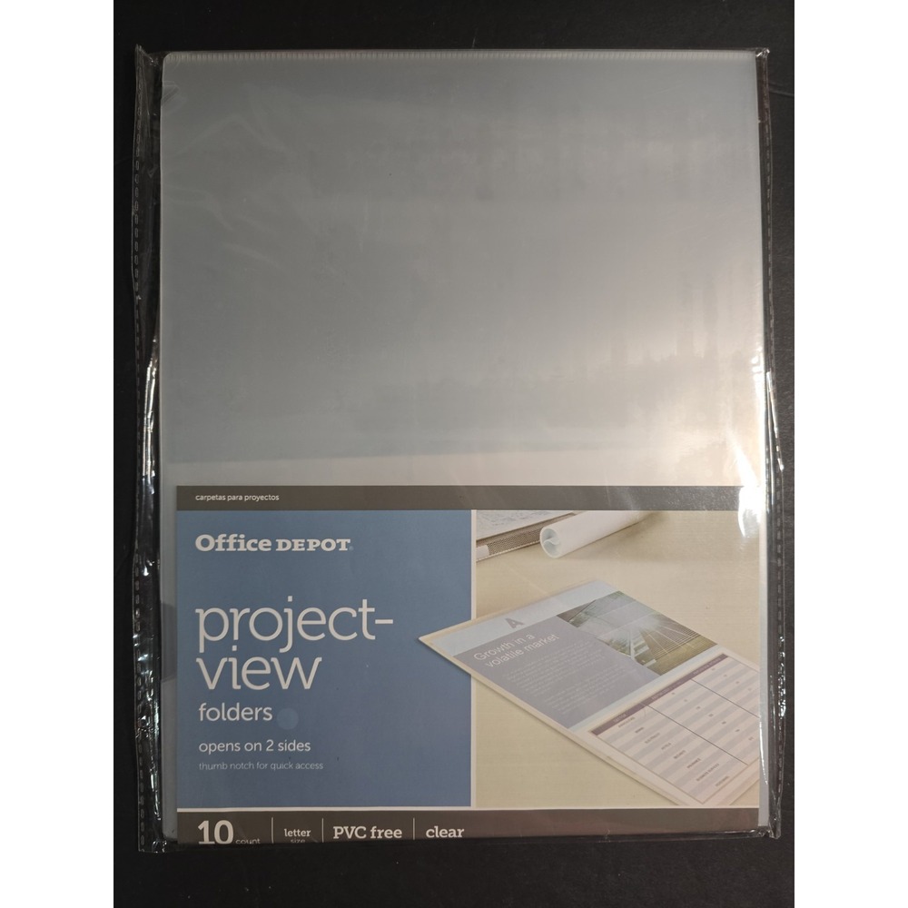Office Depot Project-View Folders Clear Letter Size 10 Count 2-Side